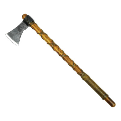 Viking warrior axe with hand forged carbon steel head  - 7