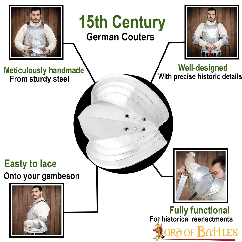 Polias de Cotovelo Estilo Alemão do Século XV Calibre 16  - 6