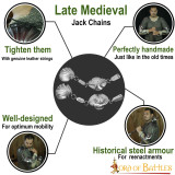 Medieval chains of the fifteenth century with real leather cords caliber 18  - 3