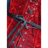 Velvet Corset, Overbust Corset, Red  - 5