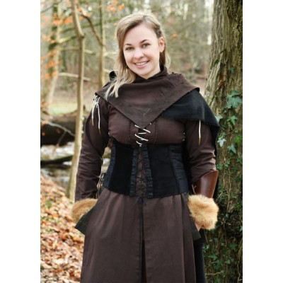 Corpet de terciopelo medieval Anik, negro  - 2