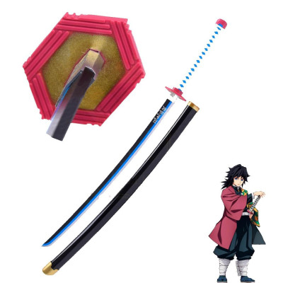 Katana Demon Slayer manié par Tomioka Giyuu en bambou  - 1