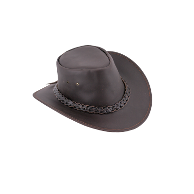 Dark brown leather hat  - 1
