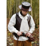 Cappello medievale in pelle a tesa larga, marrone - 2