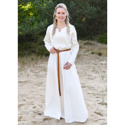 Robe légère médiévale Milla, robe viking, couleur naturelle  - 1