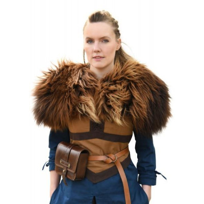 Shoulder skin made of Nordic sheepskin, rusty brown  - 3