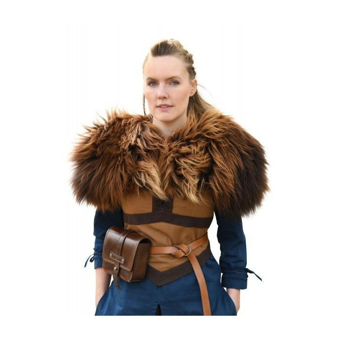 Shoulder skin made of Nordic sheepskin, rusty brown  - 3