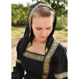 Medieval Eleanor Hooded Dress, Black  - 5