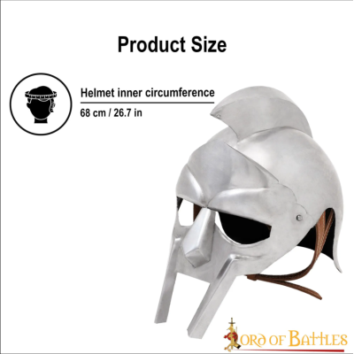 Legendary steel gladiator helmet "Maximus" with leather lining  - 2