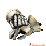 Luvas medievais do barão do século XIV com ampulheta de calibre 16  - 1