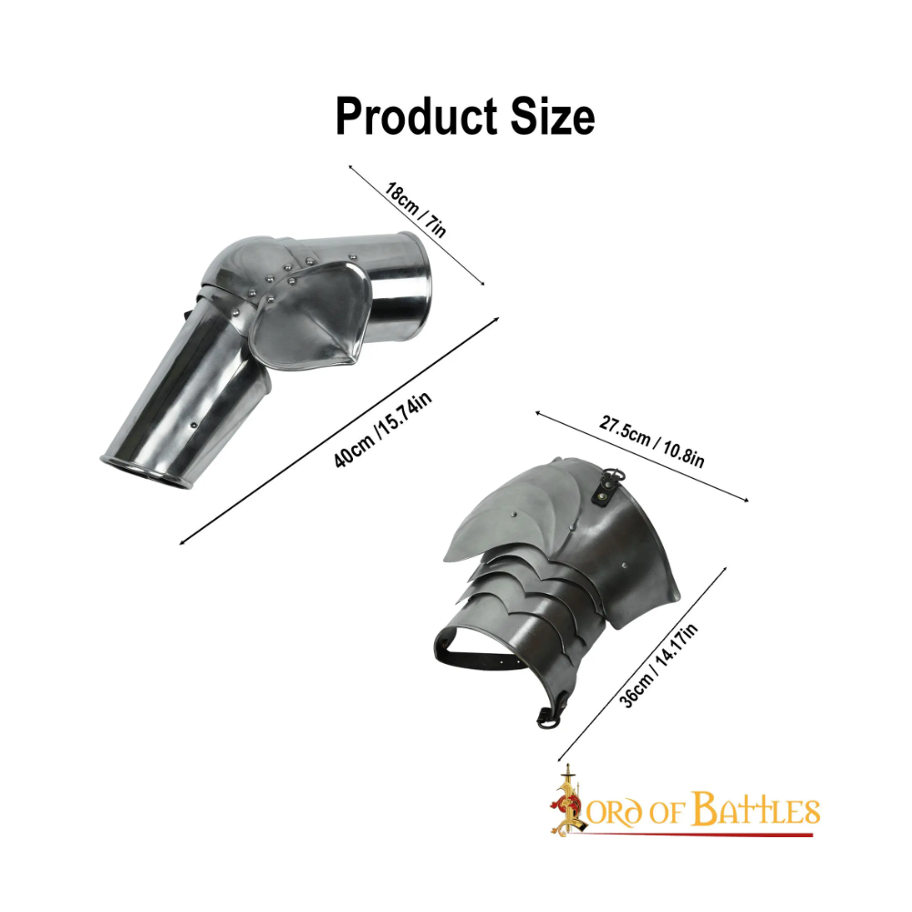 Set di armature tardo medievali con imbracature calibro 16 e imbracature da braccio  - 2