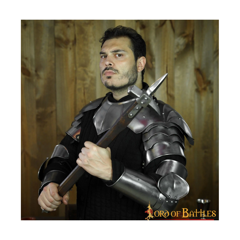 Set di armature tardo medievali con imbracature calibro 16 e imbracature da braccio  - 3