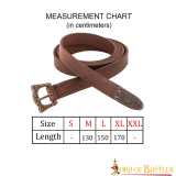 Cintura in pelle vichinga decorata con fibbia e cappuccio in ottone antico  - 2