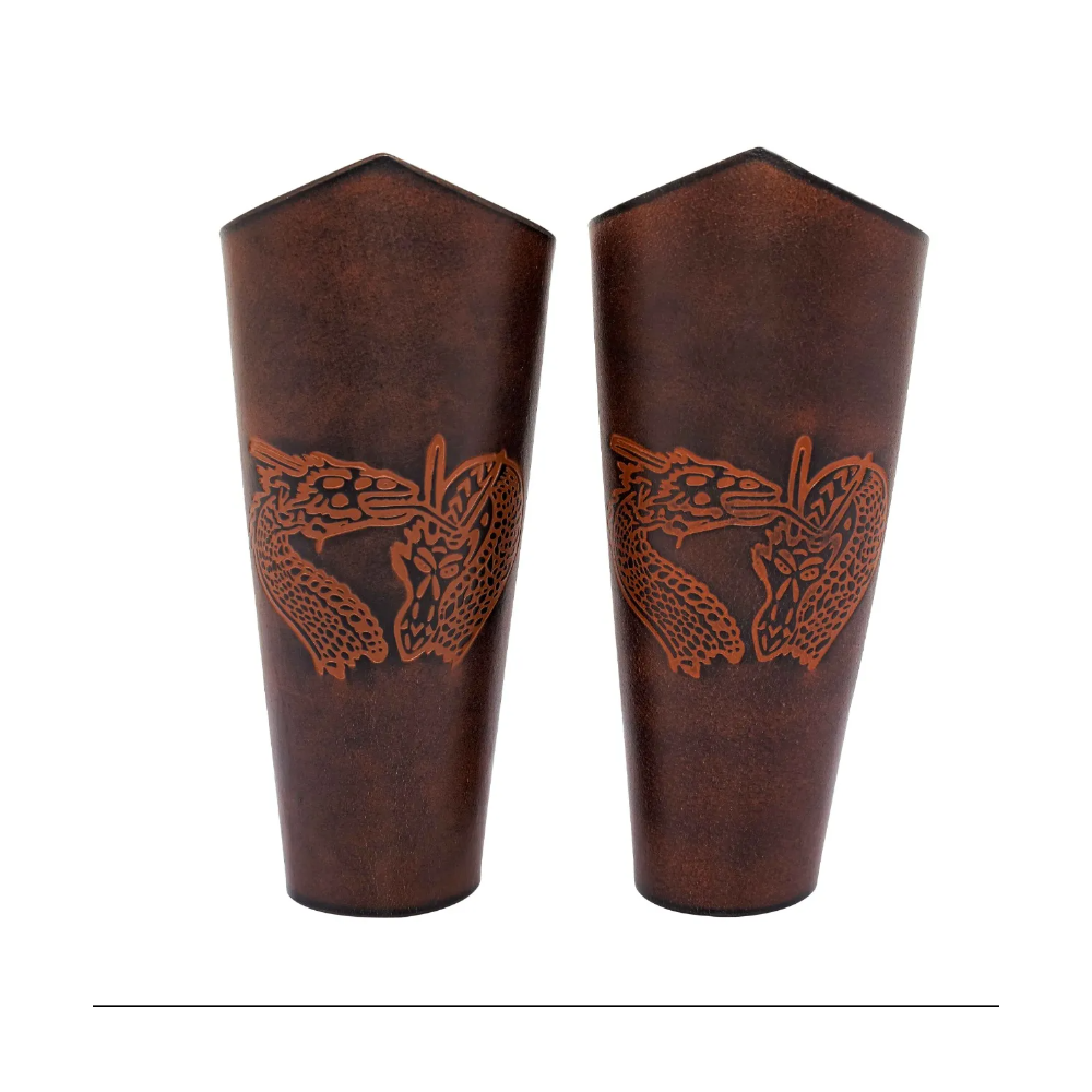 Genuine leather straps with embossed fantasy dragon design  - 1