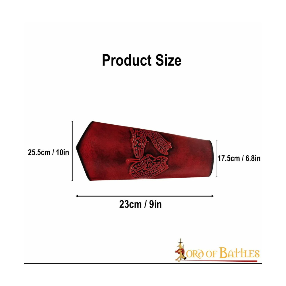 Genuine leather straps with embossed fantasy dragon design  - 2