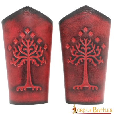 Brazaletes de cuero genuino con motivo de árbol en relieve  - 1