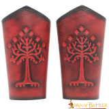 Brazaletes de cuero genuino con motivo de árbol en relieve  - 1