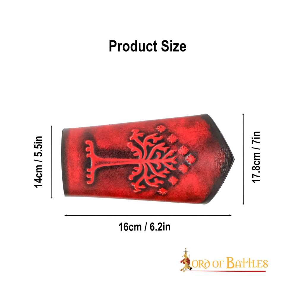 Brazaletes de cuero genuino con motivo de árbol en relieve  - 2