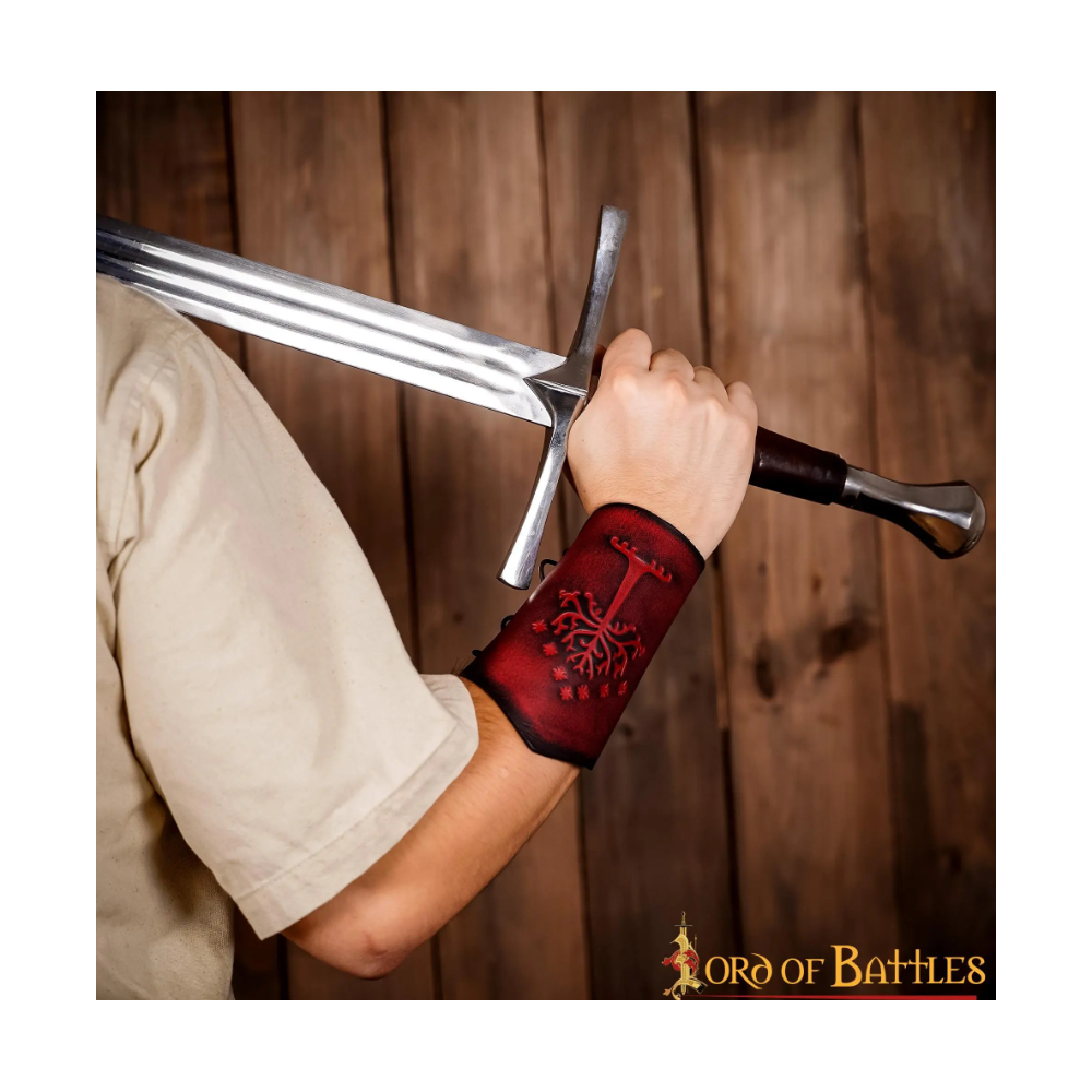 Brazaletes de cuero genuino con motivo de árbol en relieve  - 3