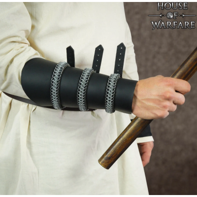 Morsetti in pelle Ranger con file di cotta di maglia  - 2