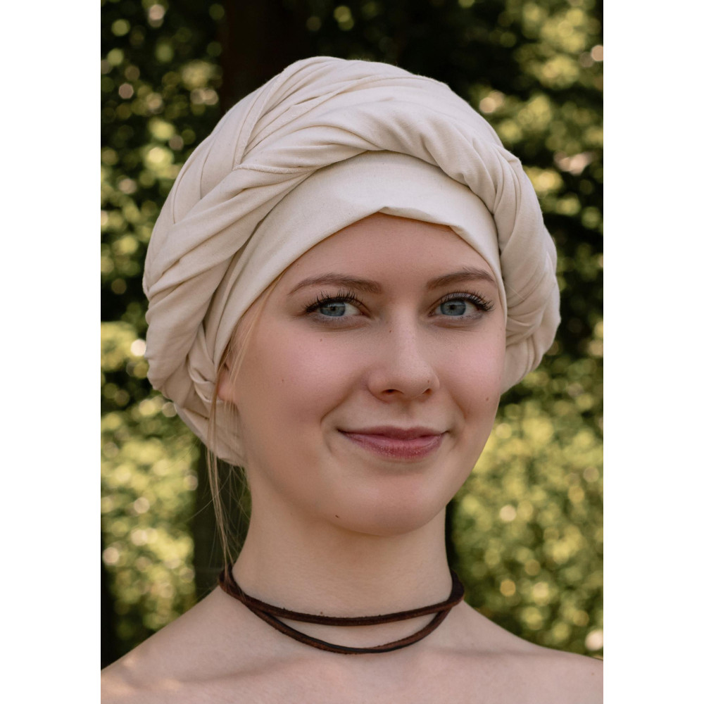 Berretto medievale, foulard, colore naturale - 2