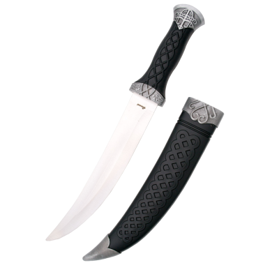 Daga curva de 36,5 cm con hoja y vaina  - 1