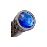 Adaga de 23 cm com cabo com acabamento em níquel com pedra azul  - 2