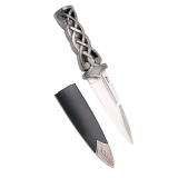 23 cm dagger with nickel finish handle with green stone  - 1