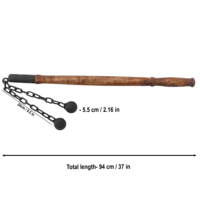 Doppio mazzafrusto e catena da battaglia tardomedievale per rievocazioni  - 1