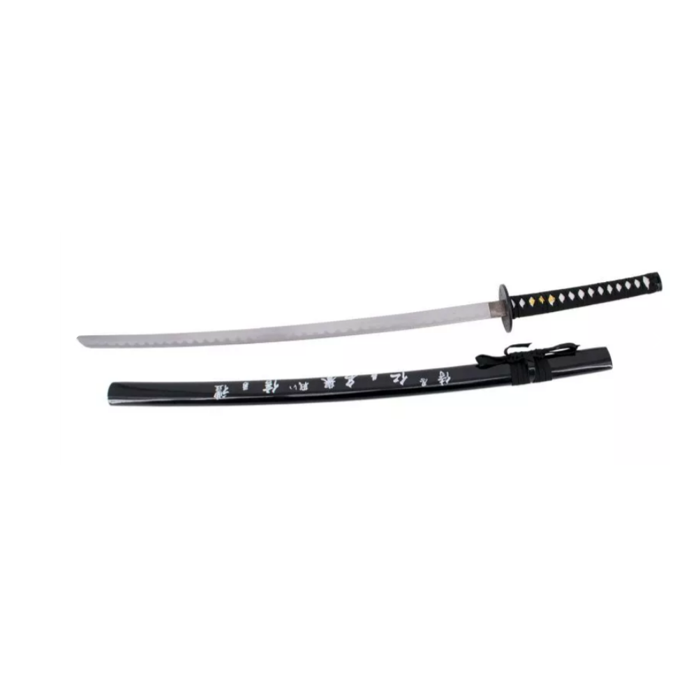 Black sheathed katana with inscription, with nylon cover  - 2