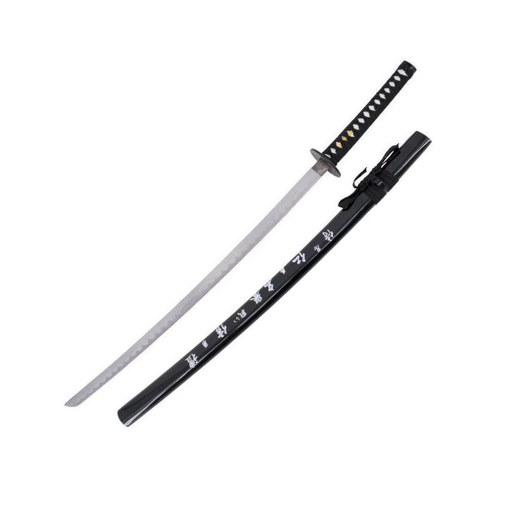 Black sheathed katana with inscription, with nylon cover  - 3