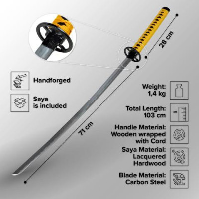 TSUKIUTA - SPADA UDUKI ARATA, FORGIATA A MANO - 2