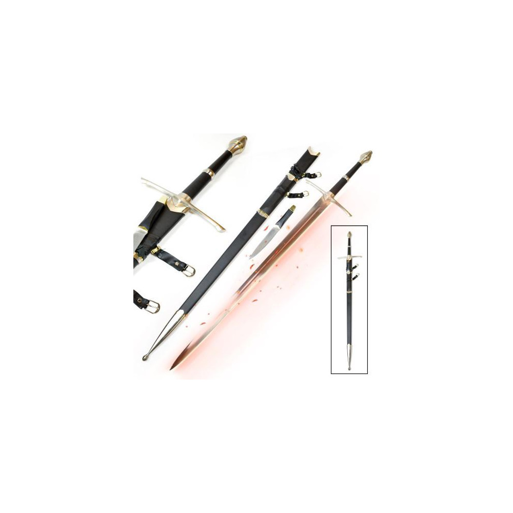 ÉPÉE DE RANGER, FORGÉE À LA MAIN, AVEC COUTEAU ET LAME TRANCHANTE  - 1