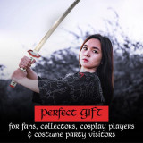 DEMON SLAYER: ESPADA DE KIMETSU NO YAIBA TOMIOKA GIYUU - FORJADA Y DOBLADA A MANO, ENGASTADA  - 1