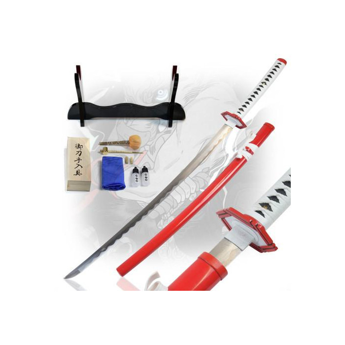 DEMON SLAYER: ESPADA DE KIMETSU NO YAIBA TOMIOKA GIYUU - FORJADA Y DOBLADA A MANO, ENGASTADA  - 4