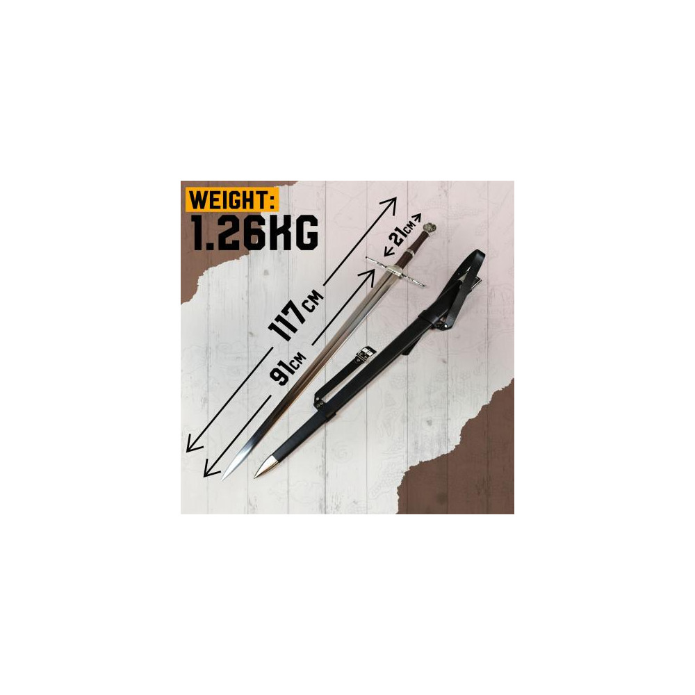 CONJUNTO DE ESPADA THE WITCHER - ESPADA DE PRATA + AÇO (PACOTE DE 41611 E 40659)  - 4