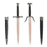 WITCHER - STEEL DAGGER + SILVER WITH SCABBARD (41612 & 41613 PACK) - 1