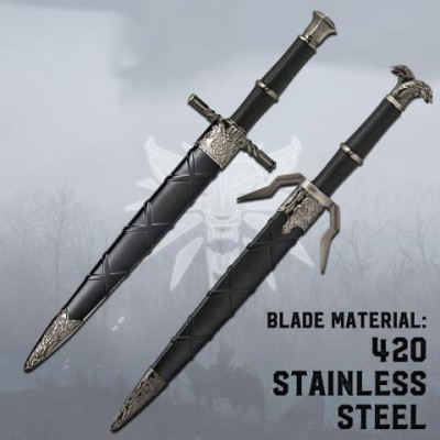 WITCHER - STEEL DAGGER + SILVER WITH SCABBARD (41612 & 41613 PACK) - 4
