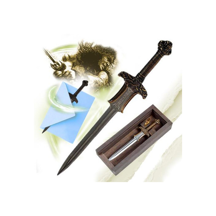 CONAN MINIATURE ATLANTEAN ÉPÉE OUVRE-CARTE DANS UNE BOÎTE EN BOIS - 4