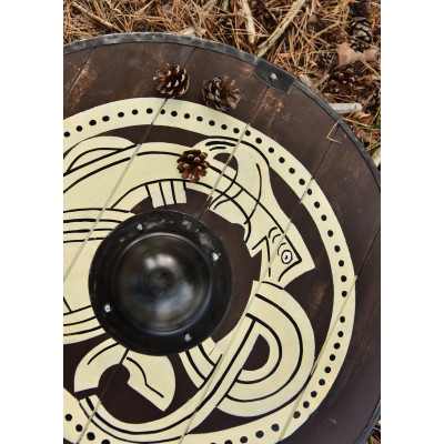 Bouclier viking avec motif de bête excitant, peint à la main, 61 cm - 4