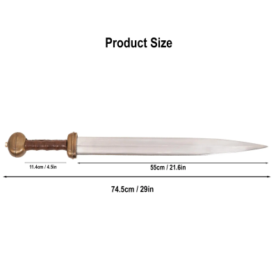 Espada Gladius Romana Decorativa con Funda de Cuero - 3