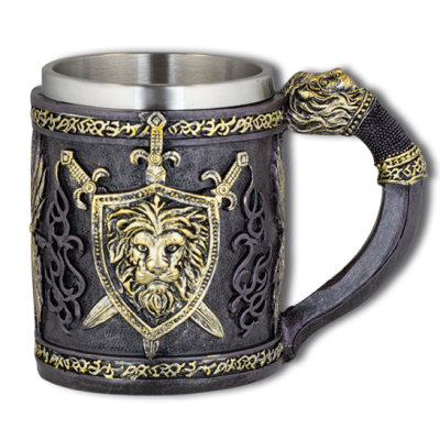 Resin and stainless steel Medieval mug, Coat of Arms - 1