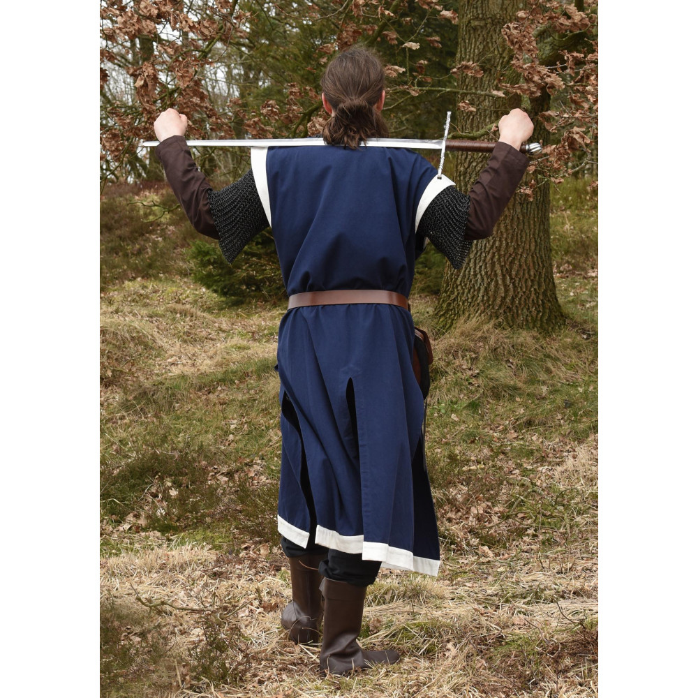 Tabard / Eckhart Pardessus médiéval, Mi-Parti, bleu/couleur naturelle - 3