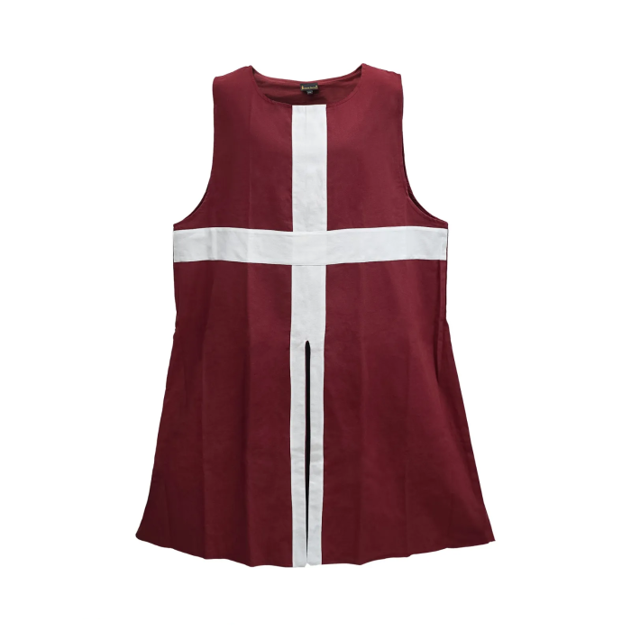 Tabard médiéval en toile de coton avec croix - 1