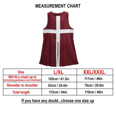 Tabard médiéval en toile de coton avec croix - 3