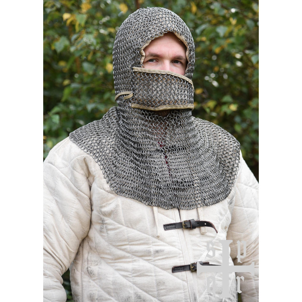 Chainmail Hood with Triangular Tail, BTW, ID8mm, Natural Finish - 2