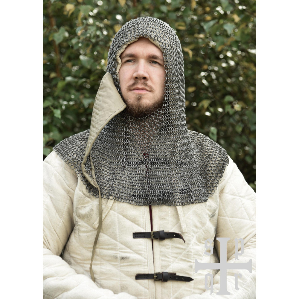 Chainmail Hood with Triangular Tail, BTW, ID8mm, Natural Finish - 3