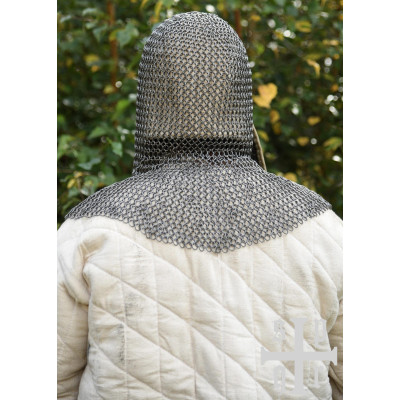 Chainmail Hood with Triangular Tail, BTW, ID8mm, Natural Finish - 4