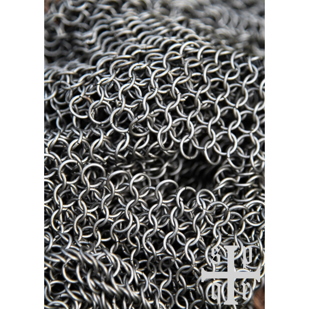 Chainmail Hood with Triangular Tail, BTW, ID8mm, Natural Finish - 5