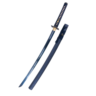 Lama Funzionale Katana Blu Damasco Acciaio 104 cm - 2
